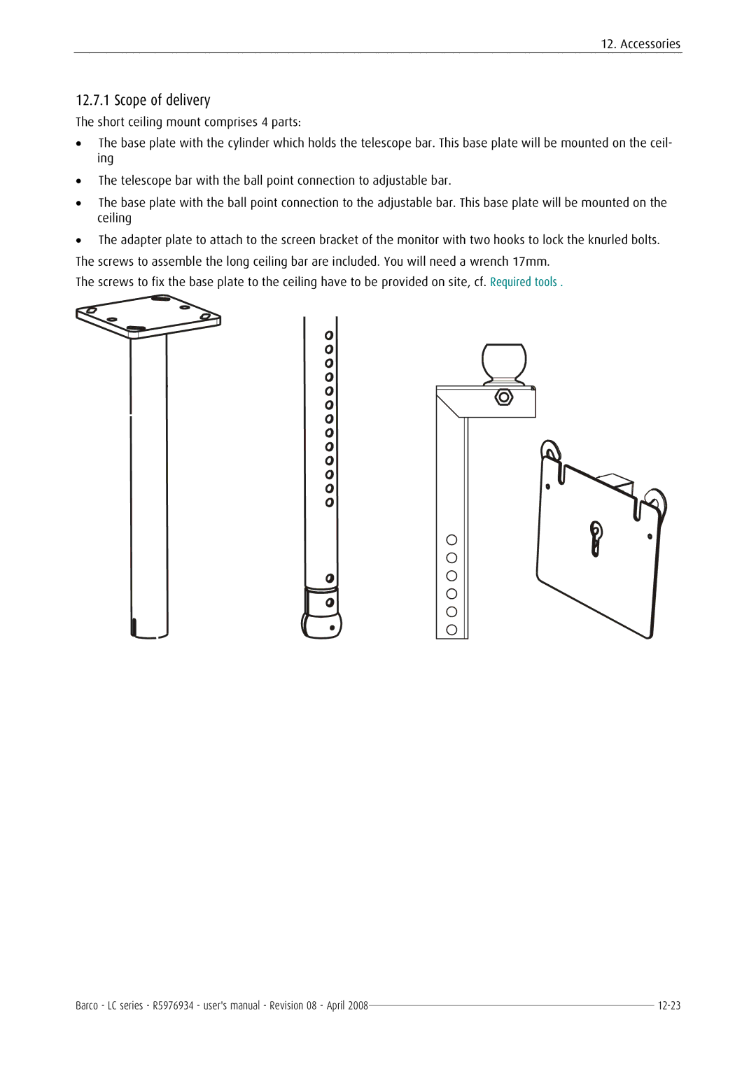 Barco R5976934 user manual Scope of delivery 