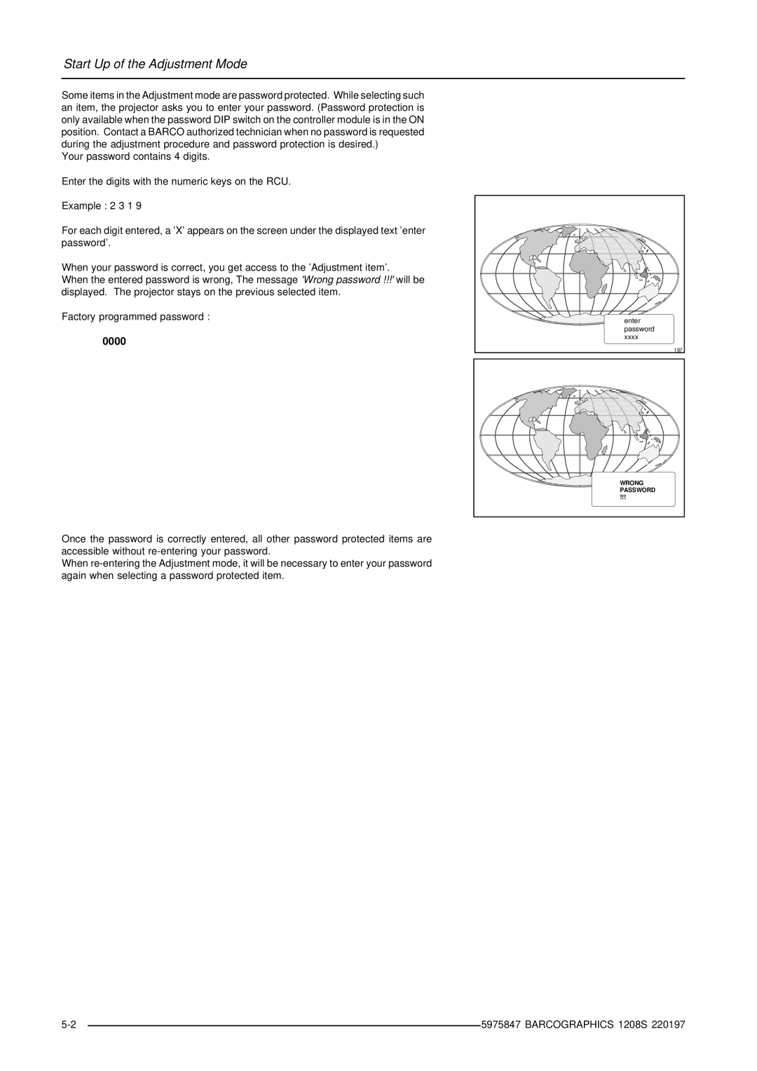 Barco R9000893, R9000896 owner manual 0000, Wrong 