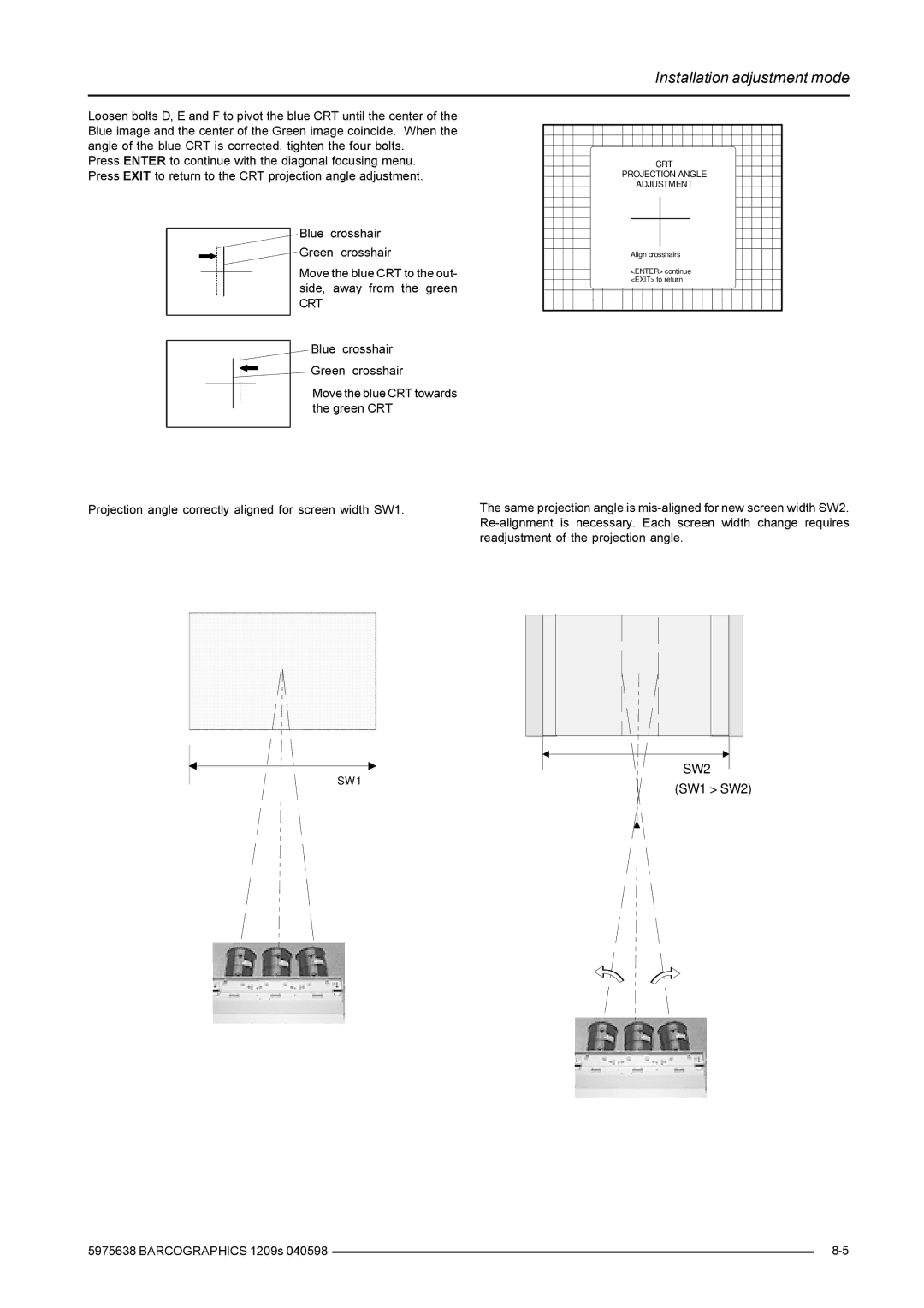 Barco R9000977, R9000972 installation manual Crt 