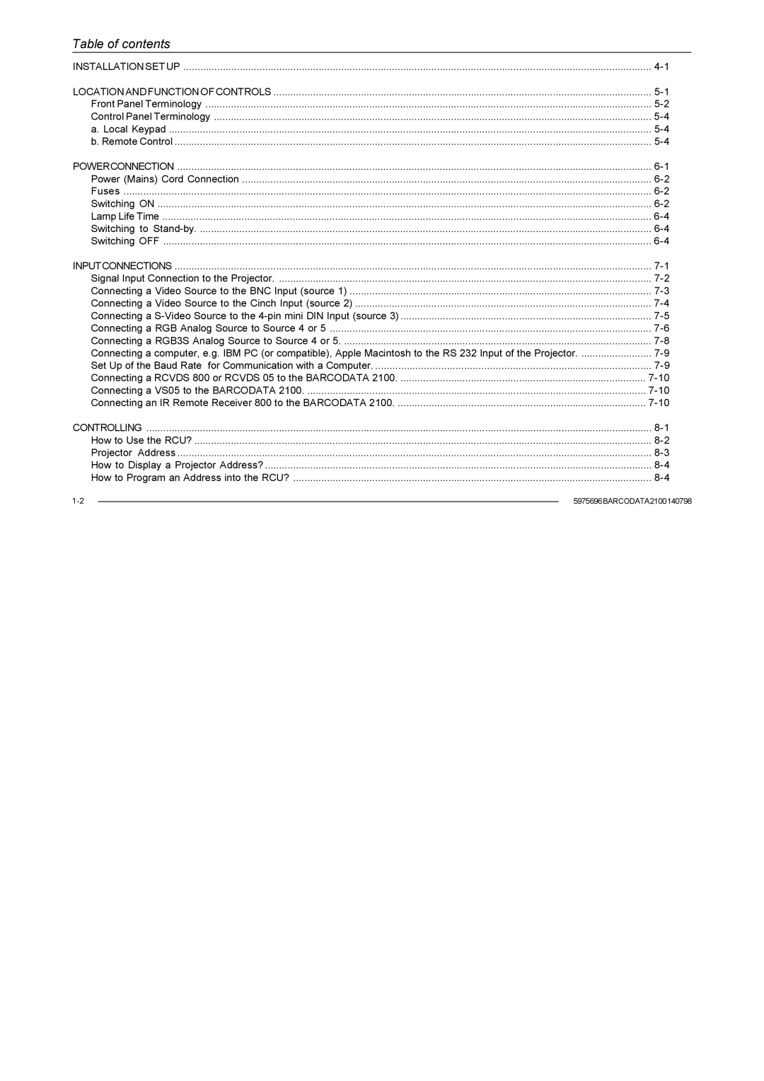 Barco R9001070 owner manual Connecting a Rcvds 800 or Rcvds 05 to the Barcodata 