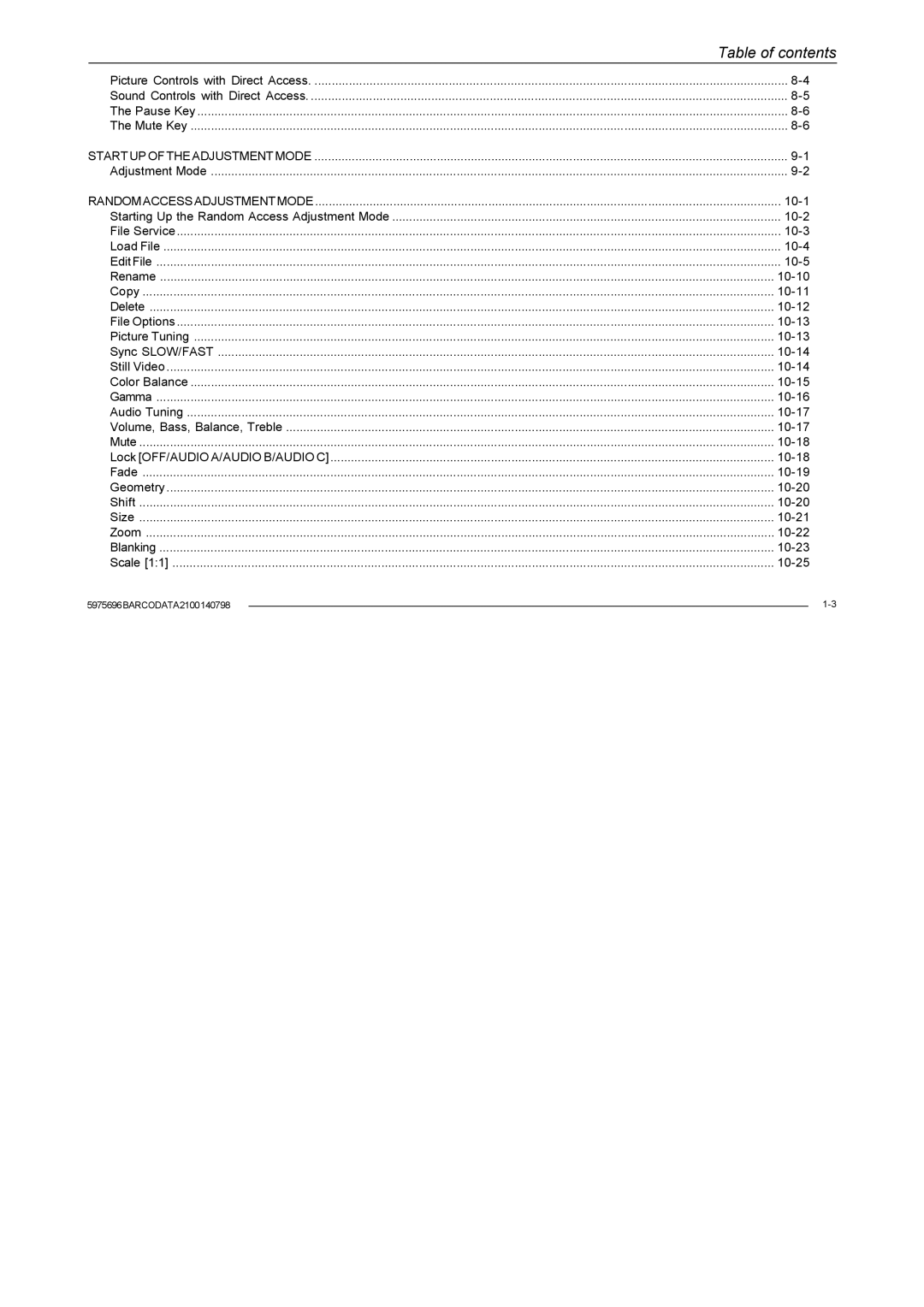 Barco R9001070 owner manual 10-1 