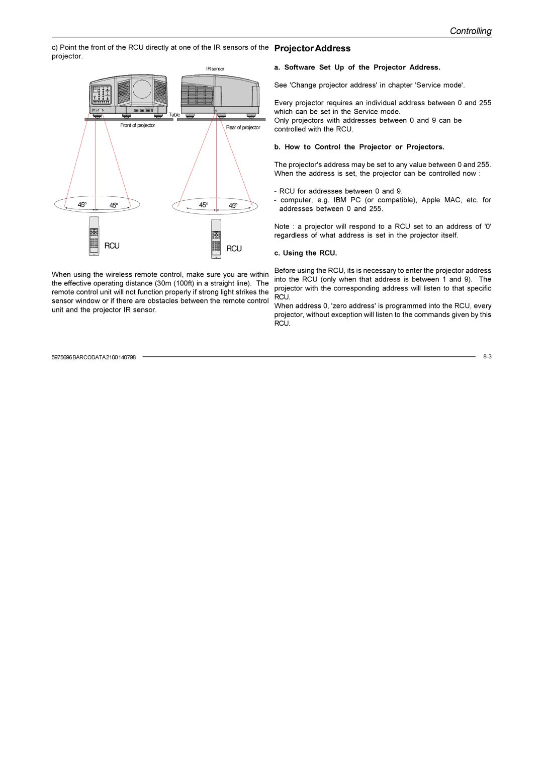 Barco R9001070 owner manual 1755= 