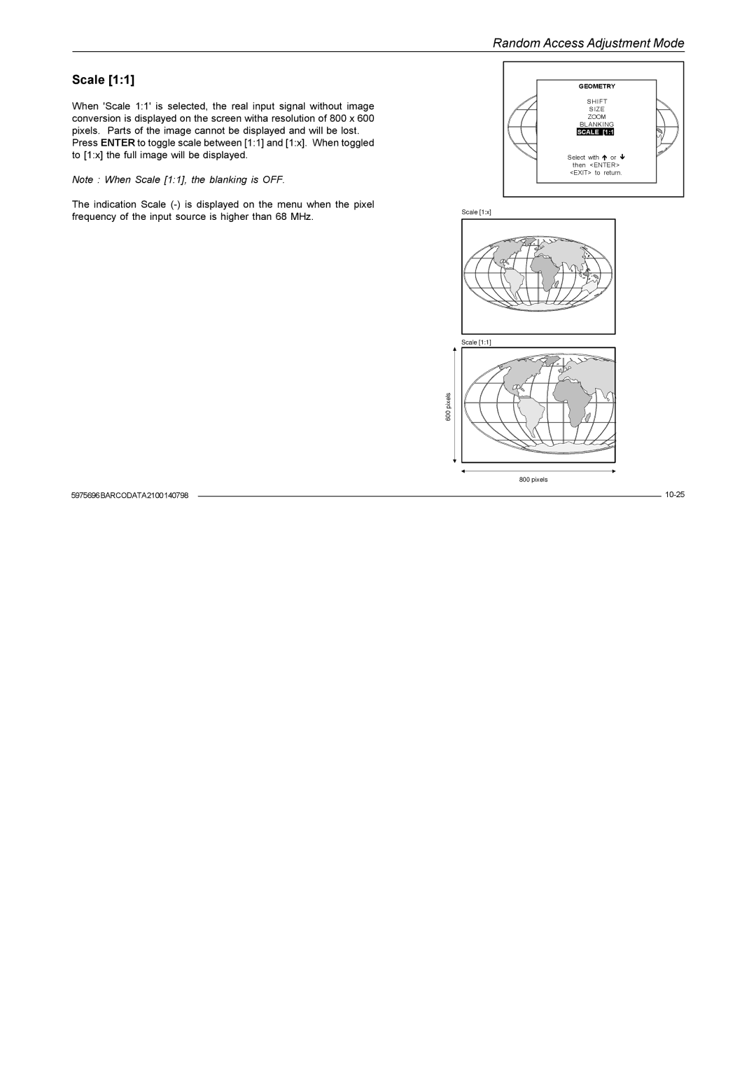 Barco R9001070 owner manual Scale 