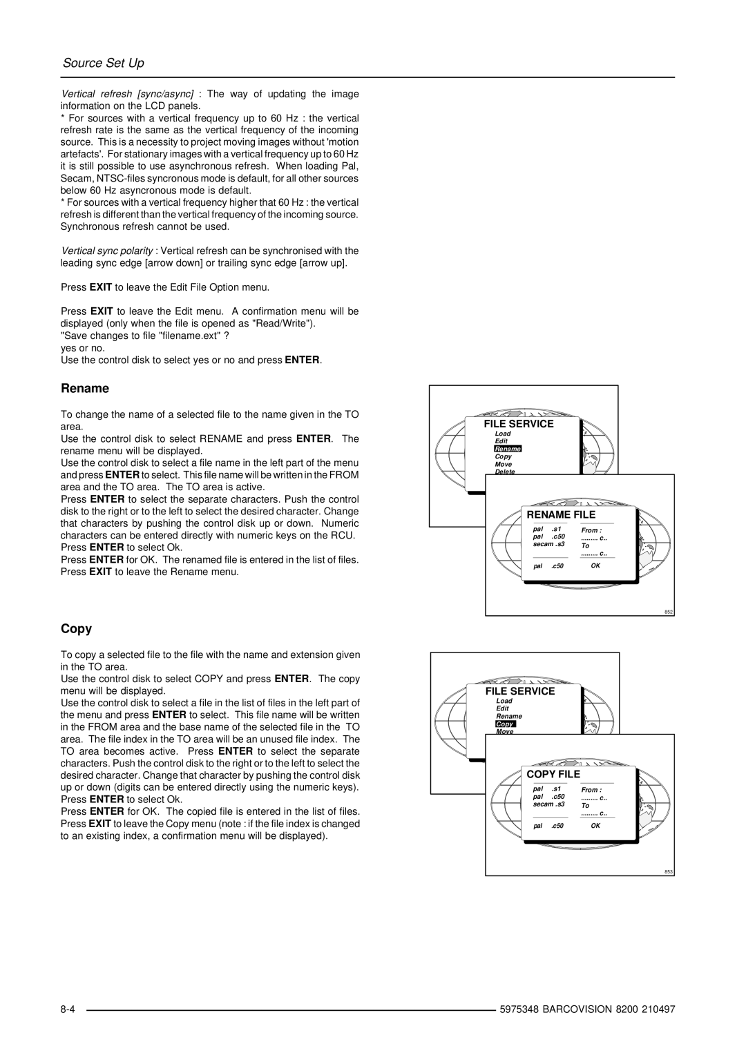 Barco R9001280 owner manual Rename, Copy 