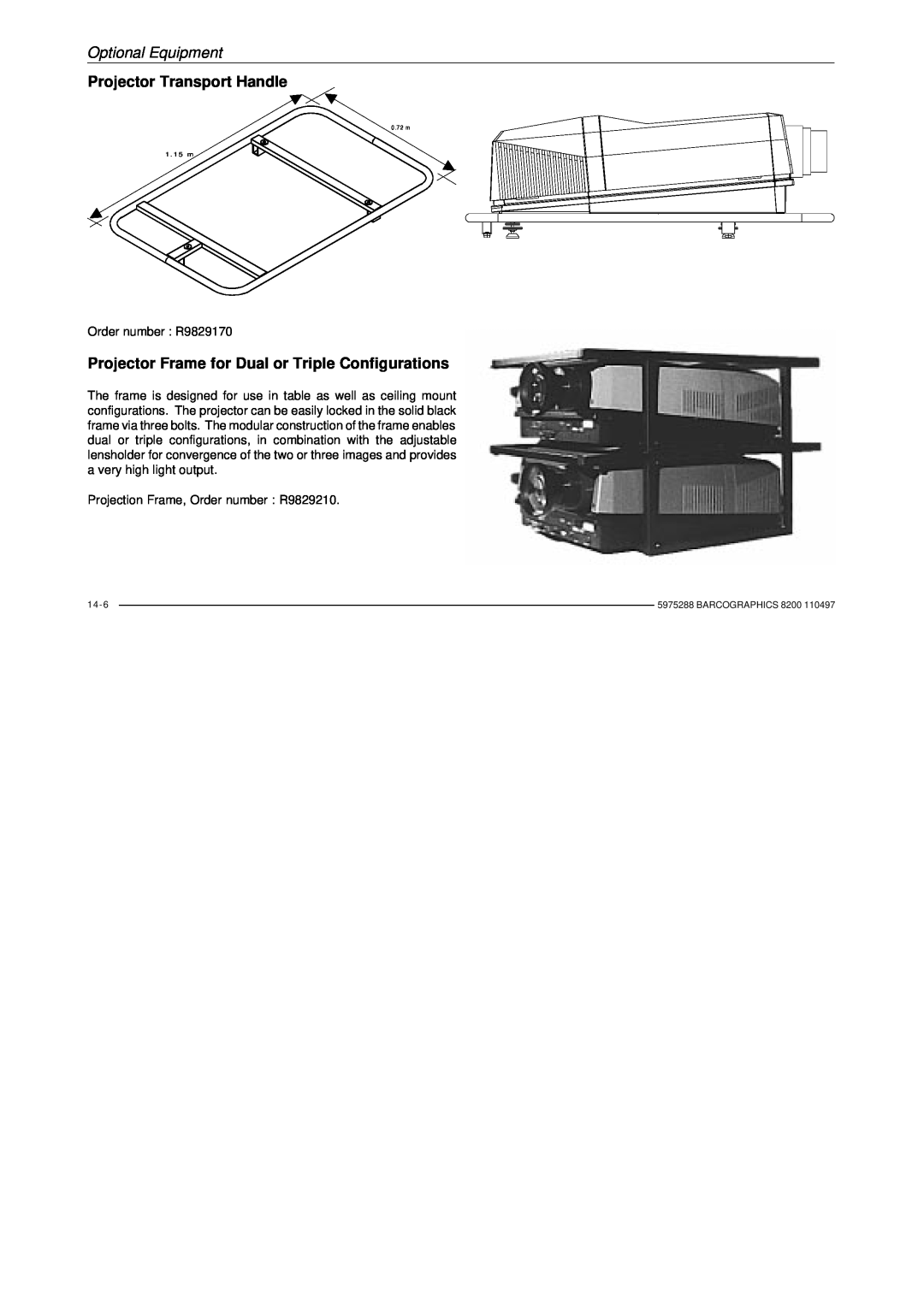 Barco R9001330 Projector Transport Handle, Projector Frame for Dual or Triple Configurations, Optional Equipment 