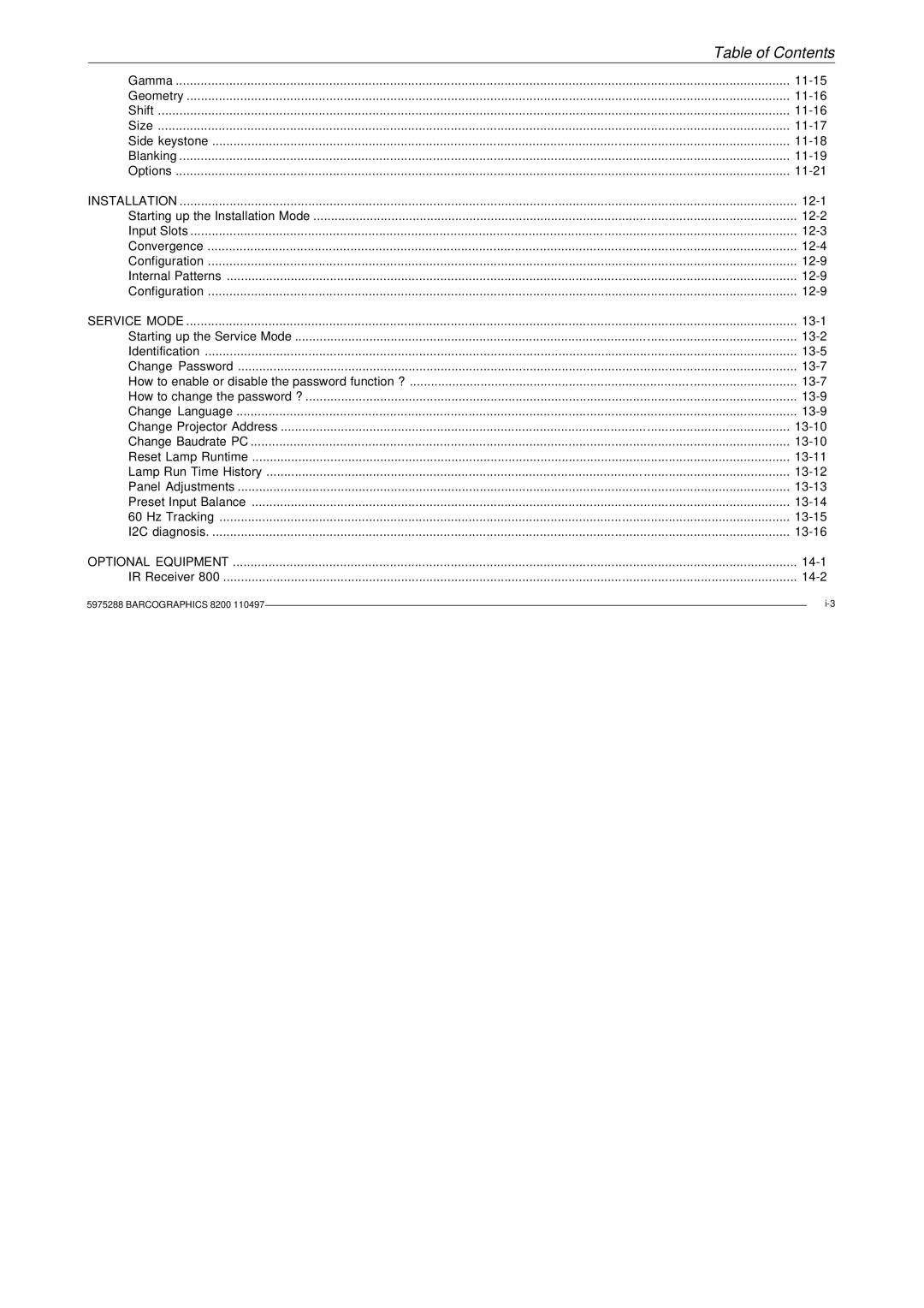 Barco R9001330 owner manual 11-15 