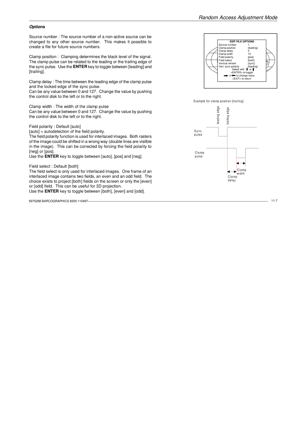 Barco R9001330 owner manual Options 