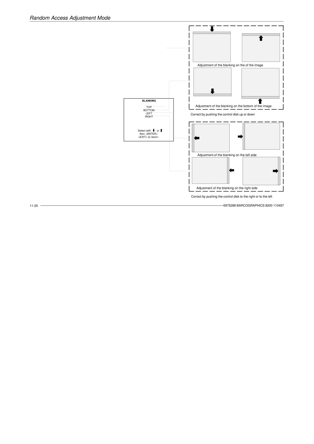 Barco R9001330 owner manual Blanking 