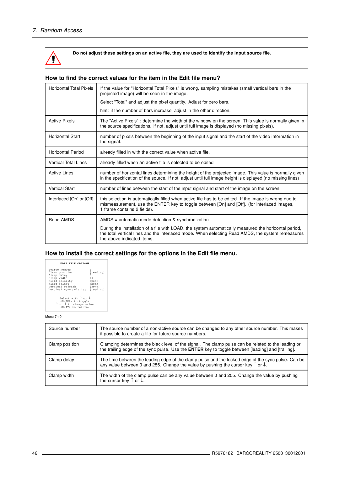 Barco R9001960 owner manual Edit File Options 