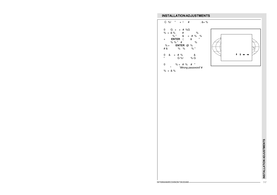 Barco R9002328, R9002327 installation manual Adjusting the projector with the local keypad 