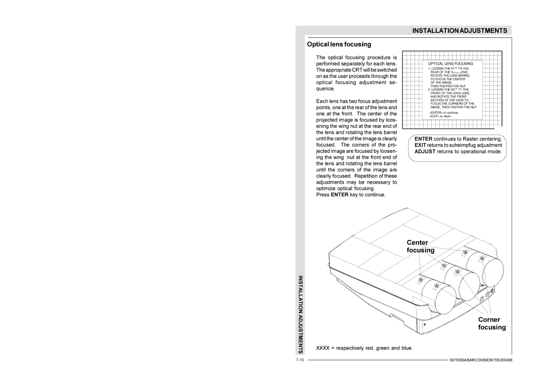 Barco R9002327, R9002328 installation manual Ruqhu Irfxvlqj 