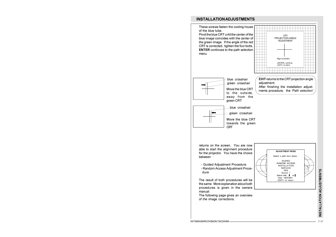 Barco R9002328, R9002327 installation manual Crt 