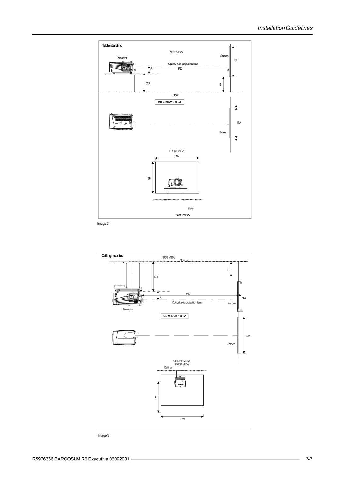 Barco R9002790 manual Installation Guidelines 