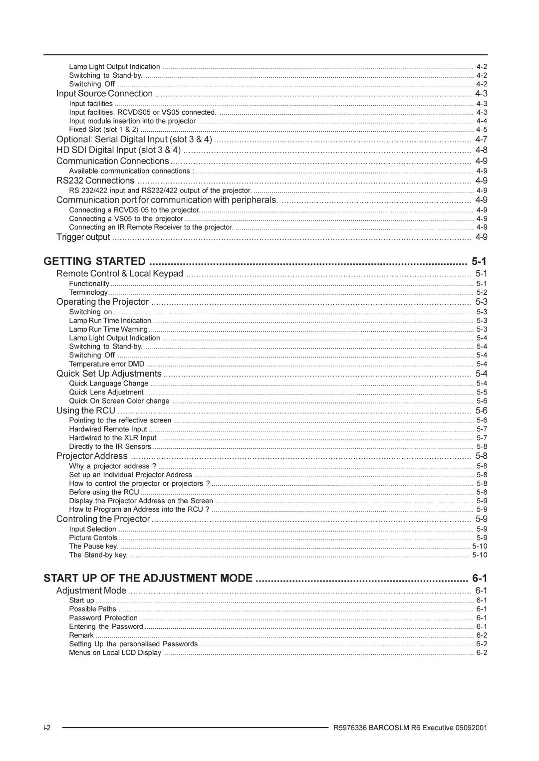 Barco R9002790 manual Getting Started 