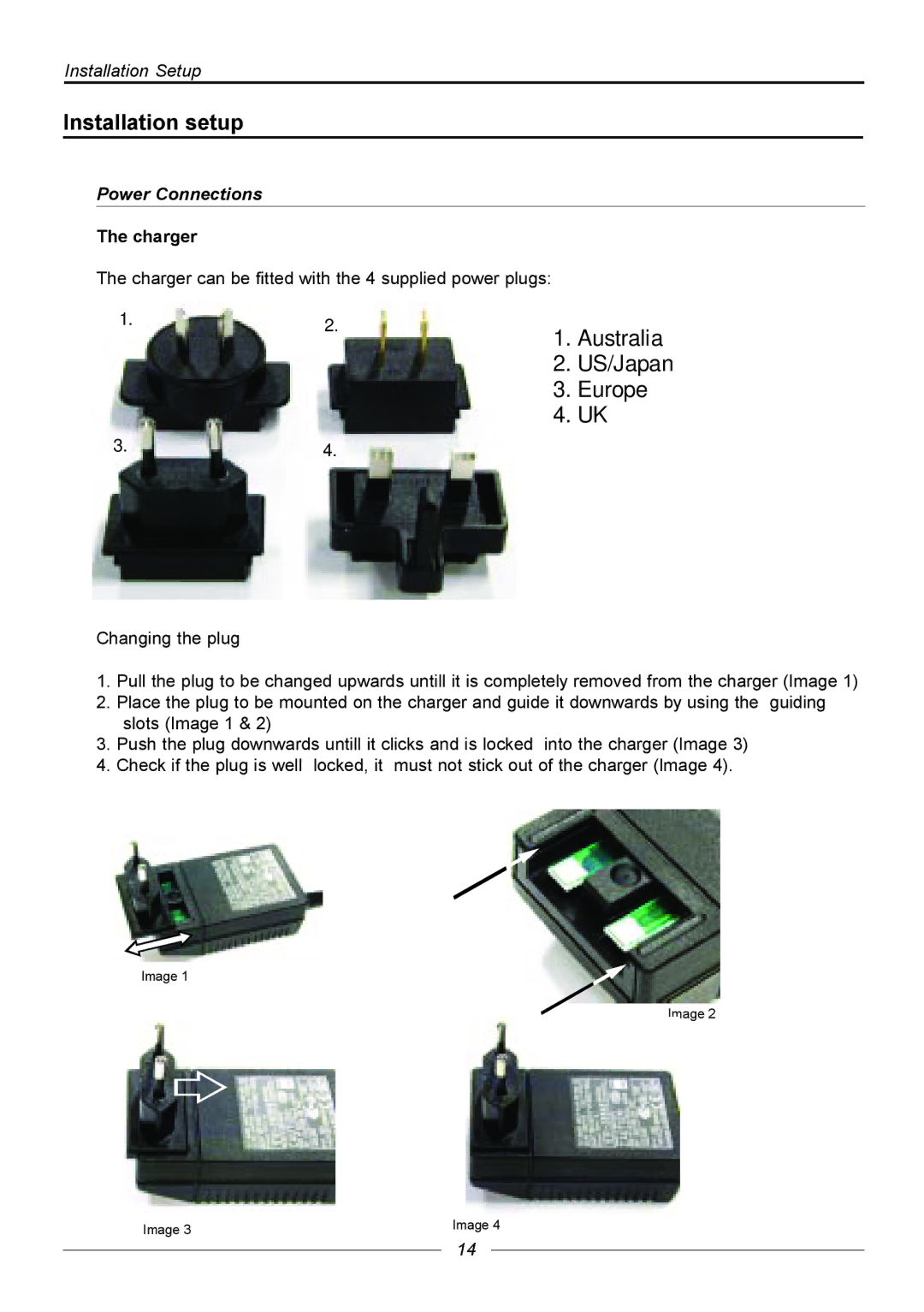 Barco R9840176, R9840171, R9840170 manual Installation setup, Installation Setup, Power Connections 