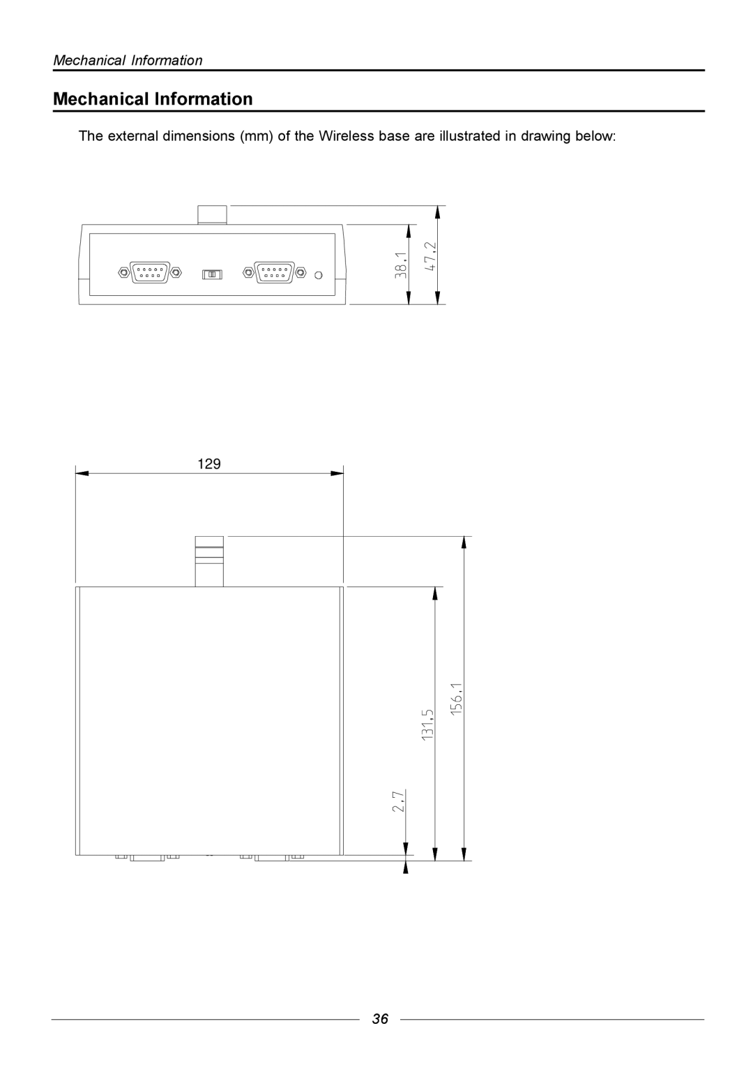 Barco R9840171, R9840170, R9840176 manual Mechanical Information 