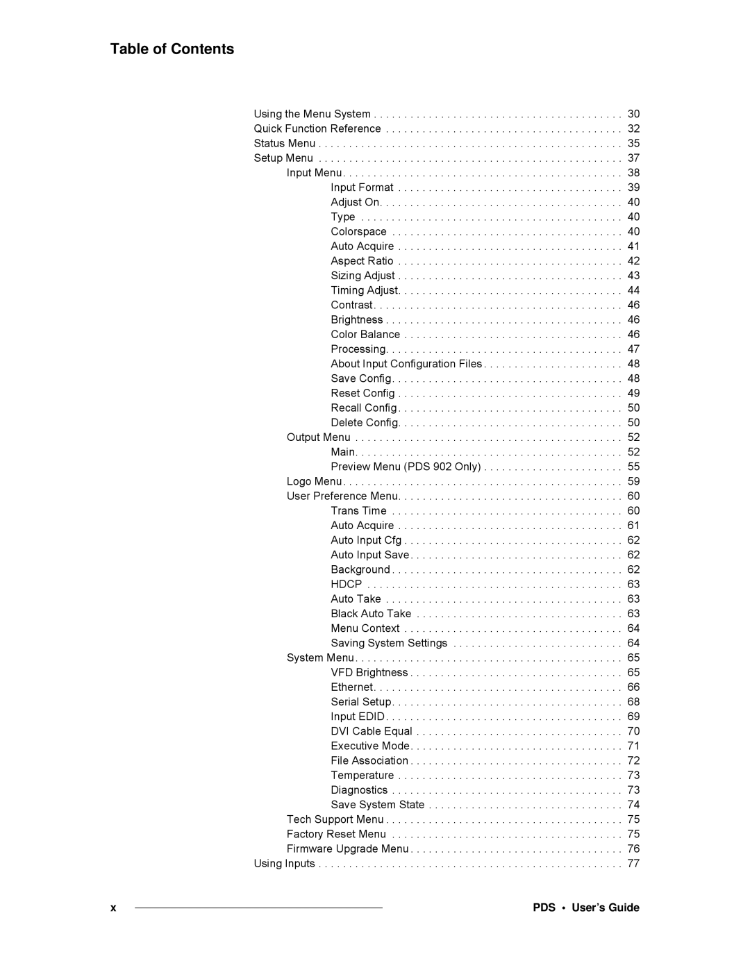 Barco SJ/T 11363-2006 manual Table of Contents 