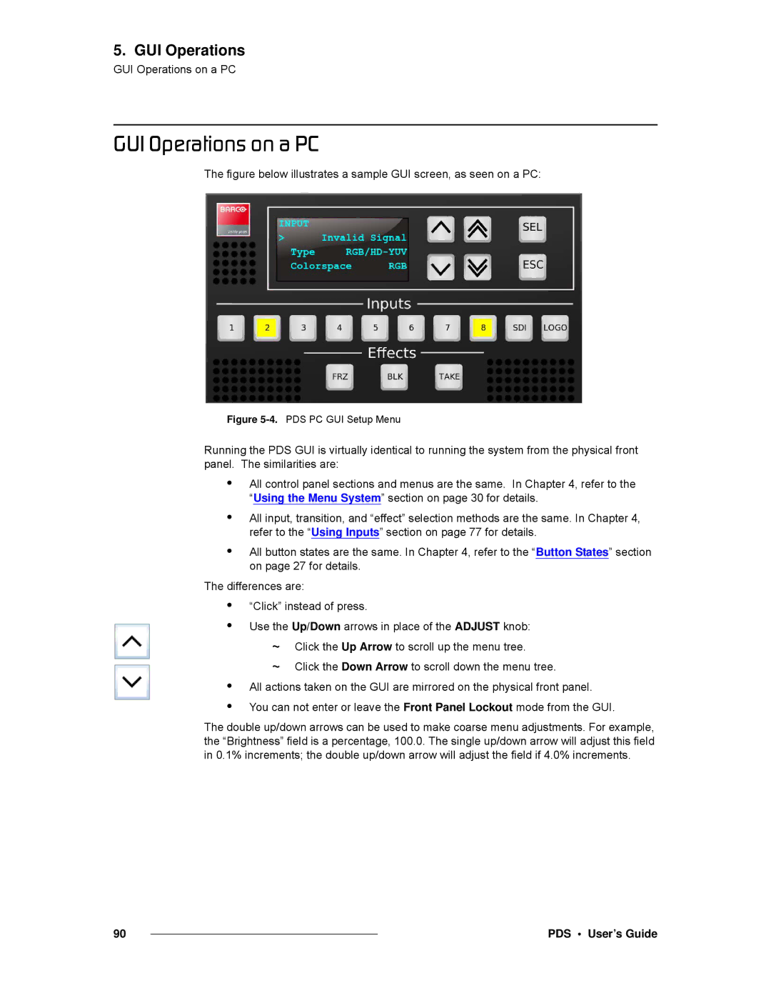 Barco SJ/T 11363-2006 manual Drf=léÉê~íáçåë=çå=~=m`, PDS PC GUI Setup Menu 