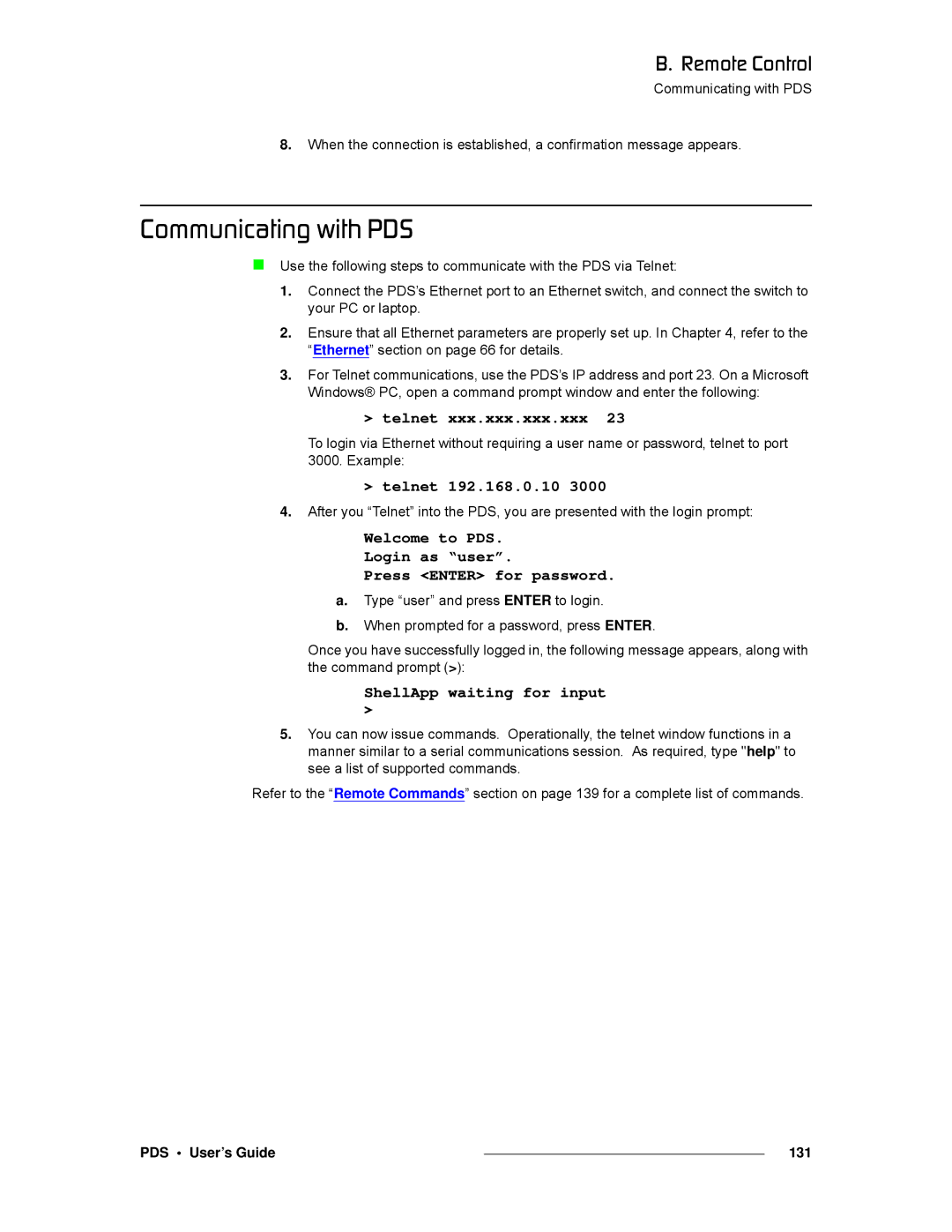 Barco SJ/T 11363-2006 manual `çããìåáÅ~íáåÖ=ïáíÜ=map, PDS User’s Guide 131 