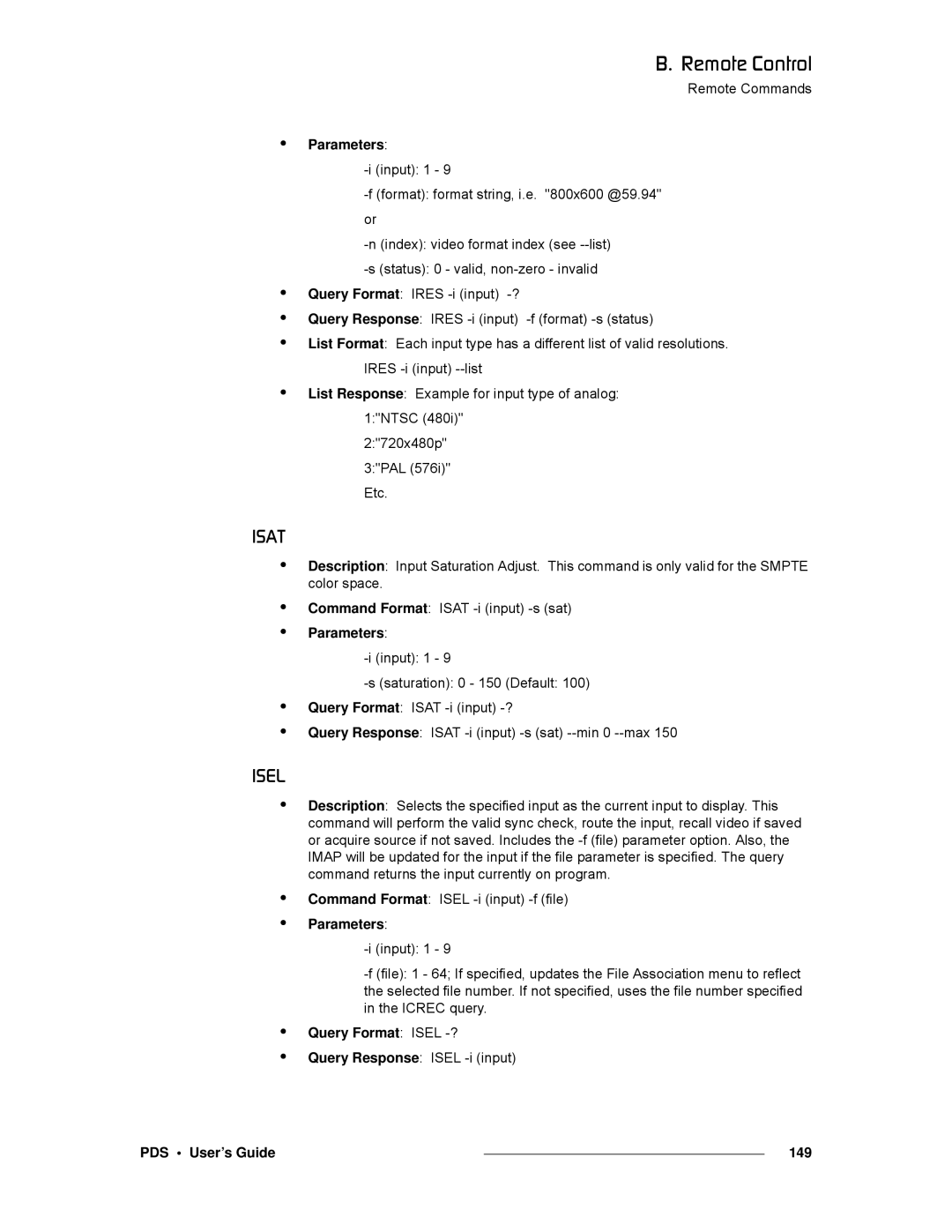 Barco SJ/T 11363-2006 manual Fpq Fpbi, Query Format Isel -?, PDS User’s Guide 149 