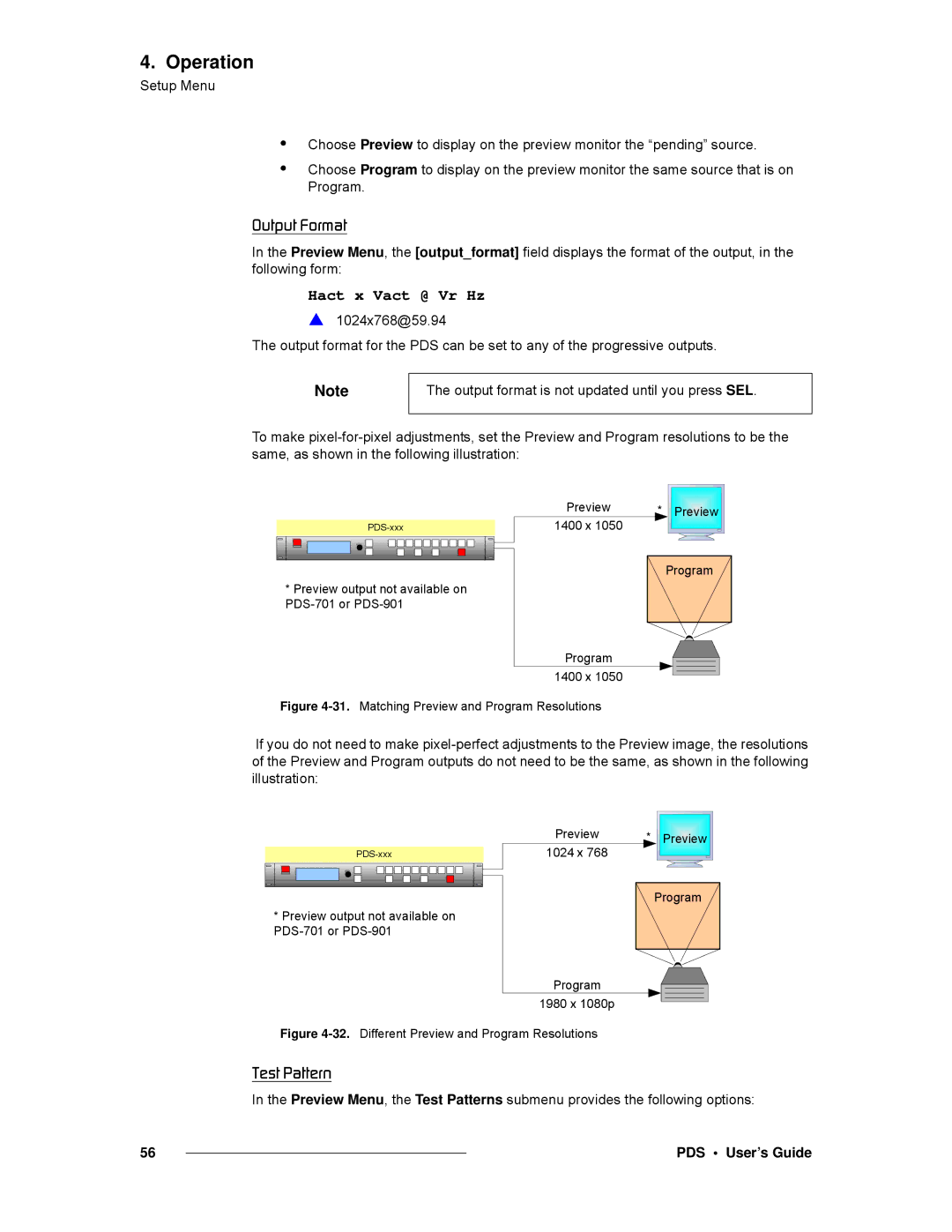 Barco SJ/T 11363-2006 manual Matching Preview and Program Resolutions 