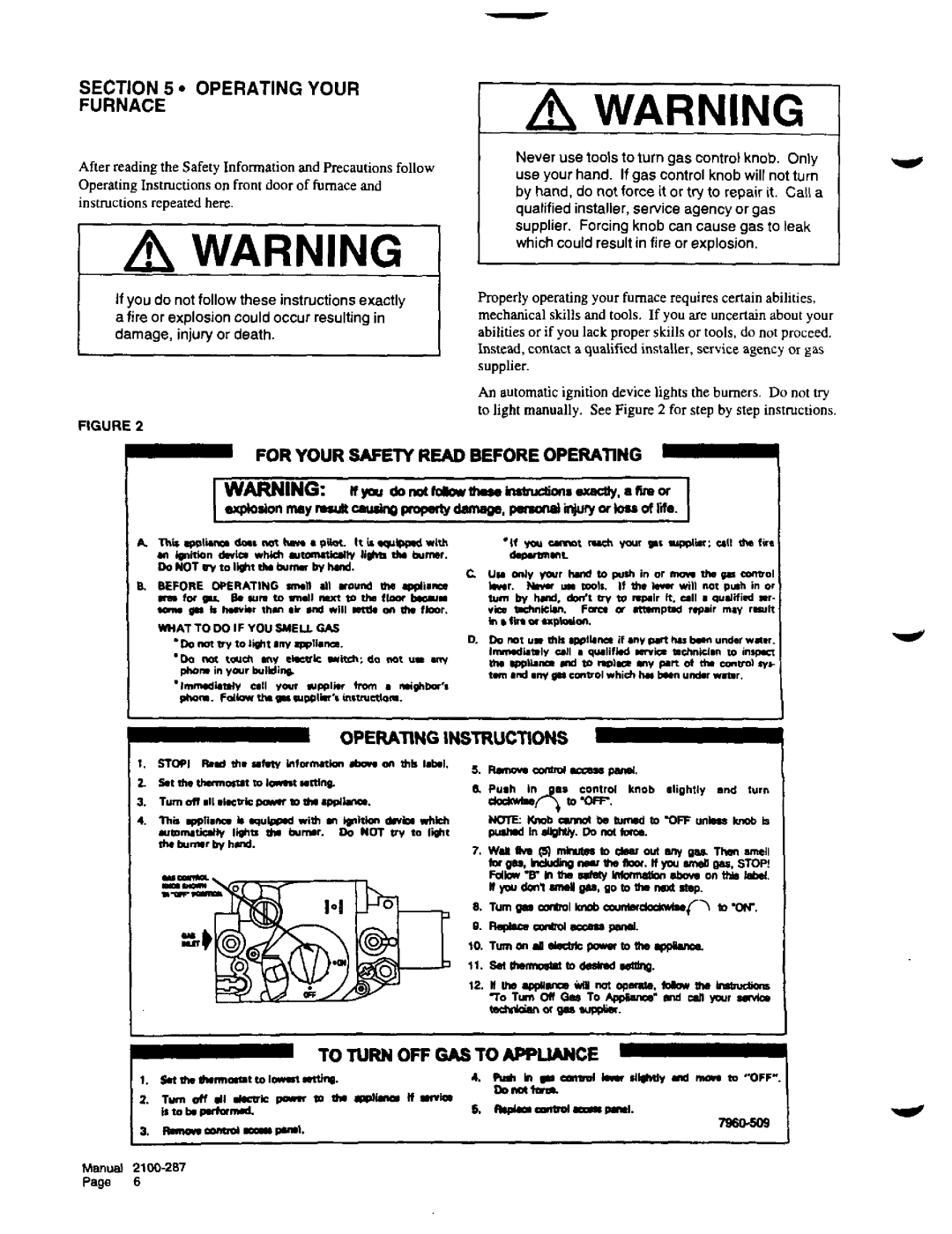 Bard 2100-287 manual 