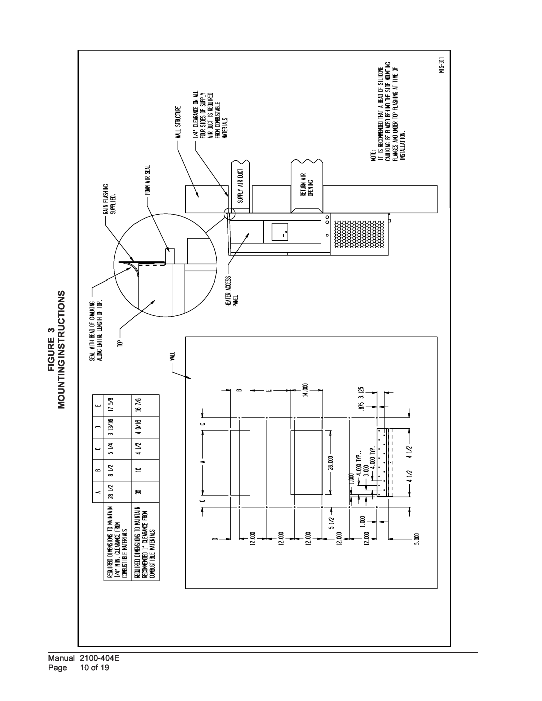 Bard 2100-404E installation instructions Mounting Instructions, Manual, Page, 10 of 