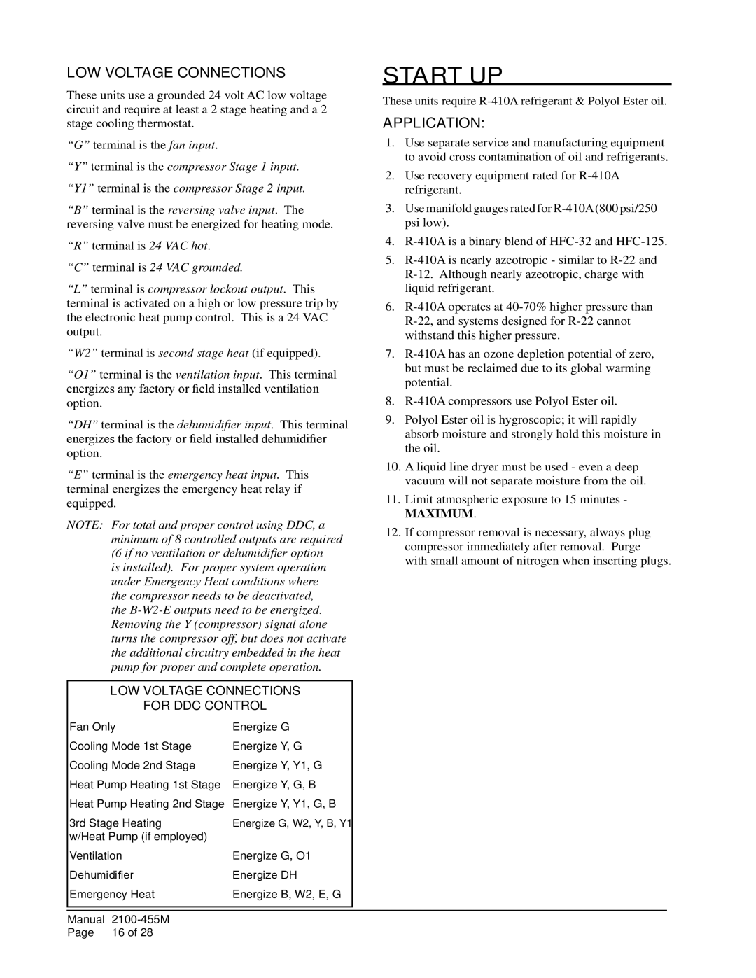 Bard CH5S1, CH4S1, CH3S1 installation instructions Low voltage connections, Application 