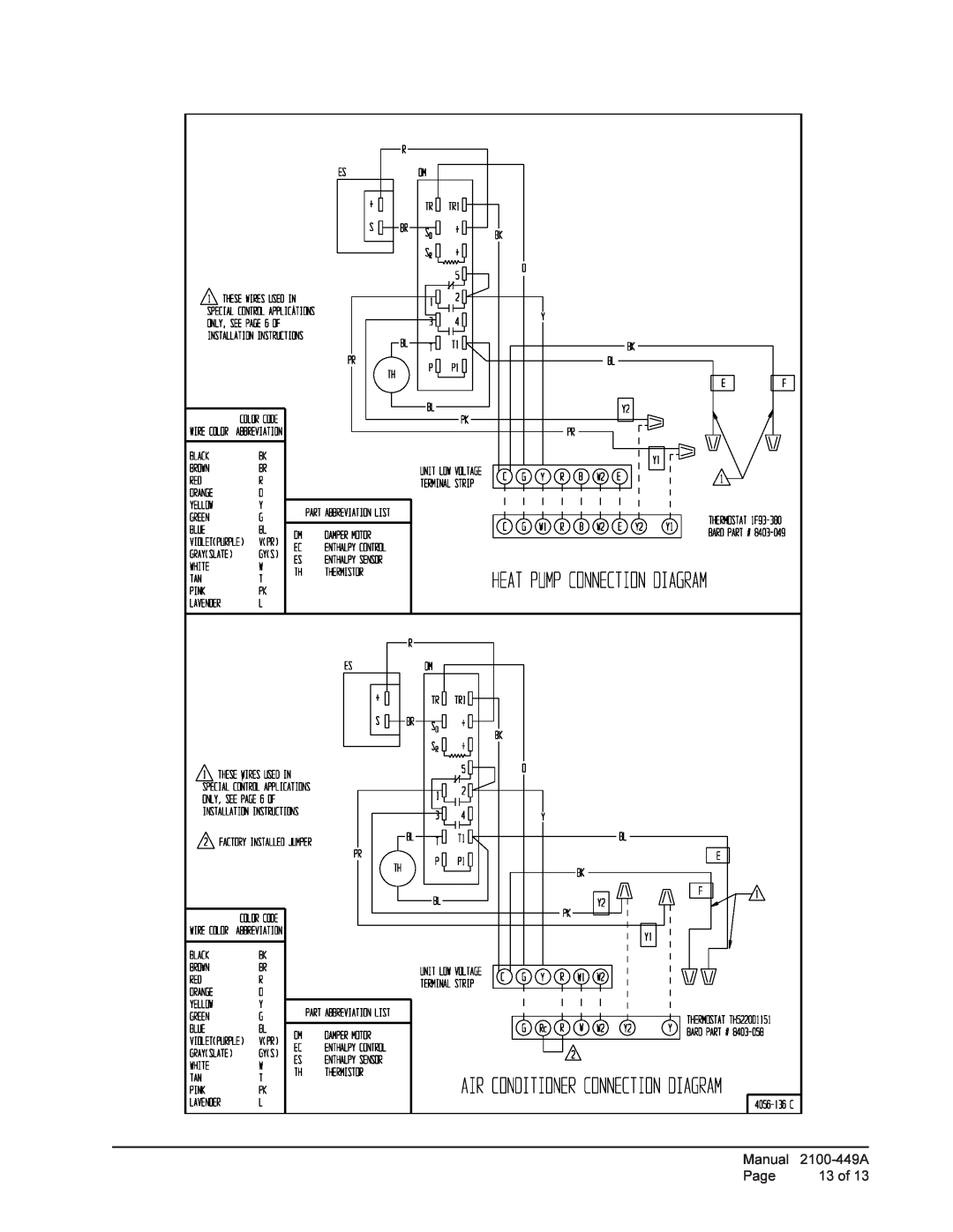 Bard EIFM-3C installation instructions Manual, Page, 13 of, 2100-449A 