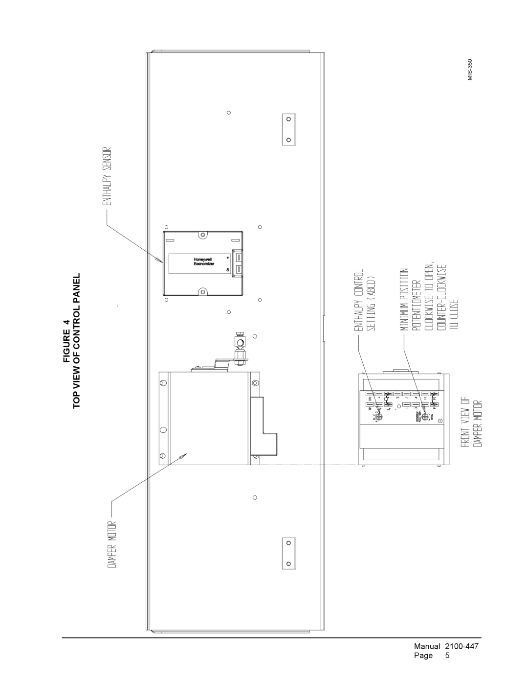 Bard EIFM-5C installation instructions TOP View of Control Panel 