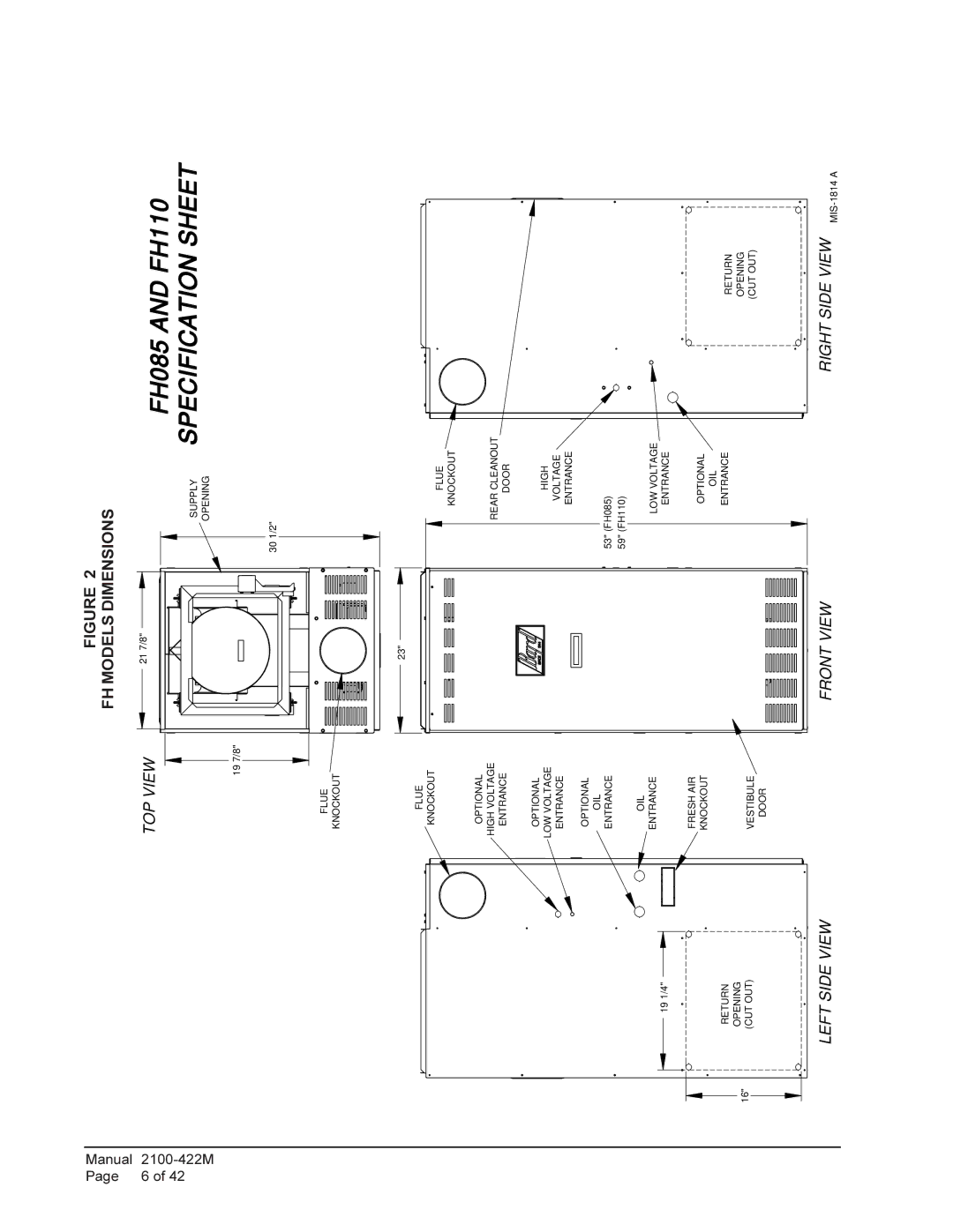 Bard FLF110D60F, FLR140D60F, FLR110D48F, FLR085D36F, FH110D60F, FLF085D36F, FLF110D48F, FLR110D60F Supply Specification Sheet 