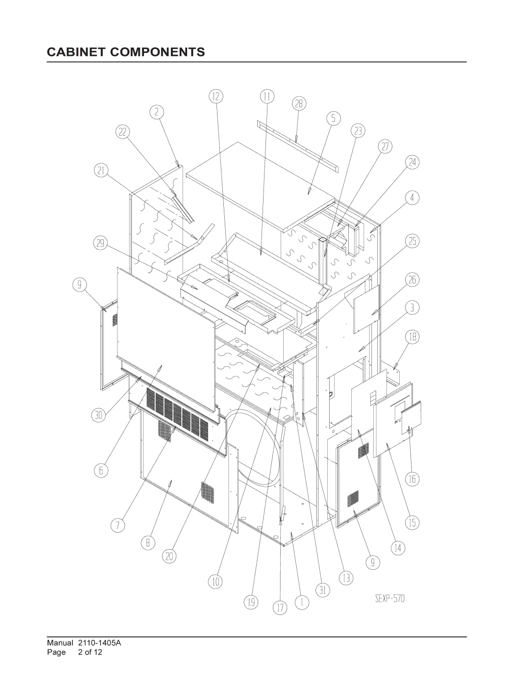 Bard HL5S2KA, HA4S3KA, HA5S3KA, HL4S2KA manual Cabinet Components 