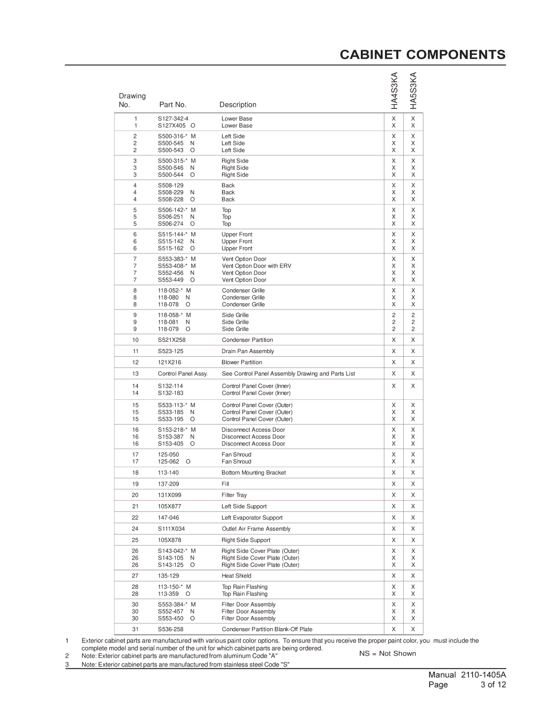 Bard HL4S2KA, HL5S2KA manual HA4S3KA HA5S3KA 