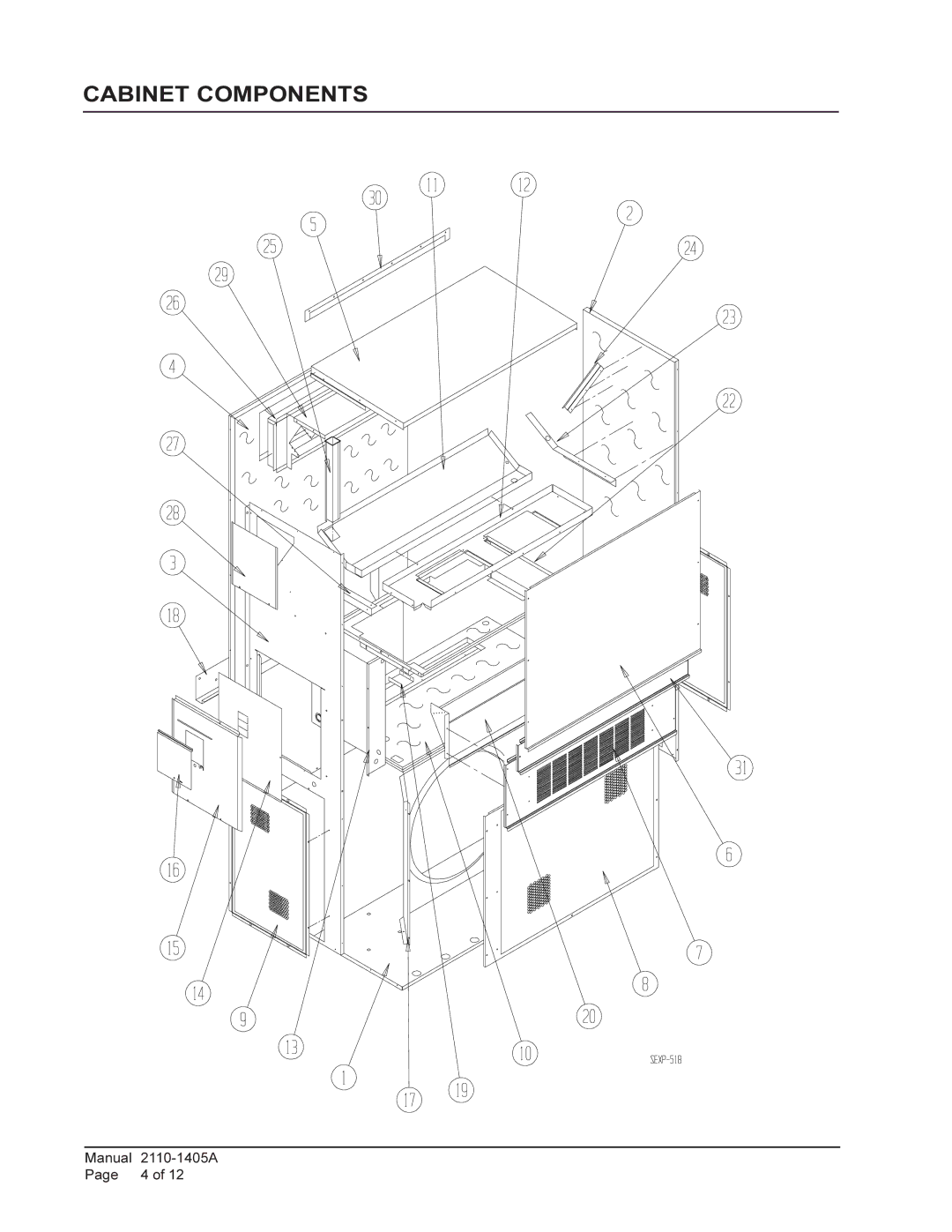 Bard HA4S3KA, HA5S3KA, HL5S2KA, HL4S2KA manual Cabinet Components 