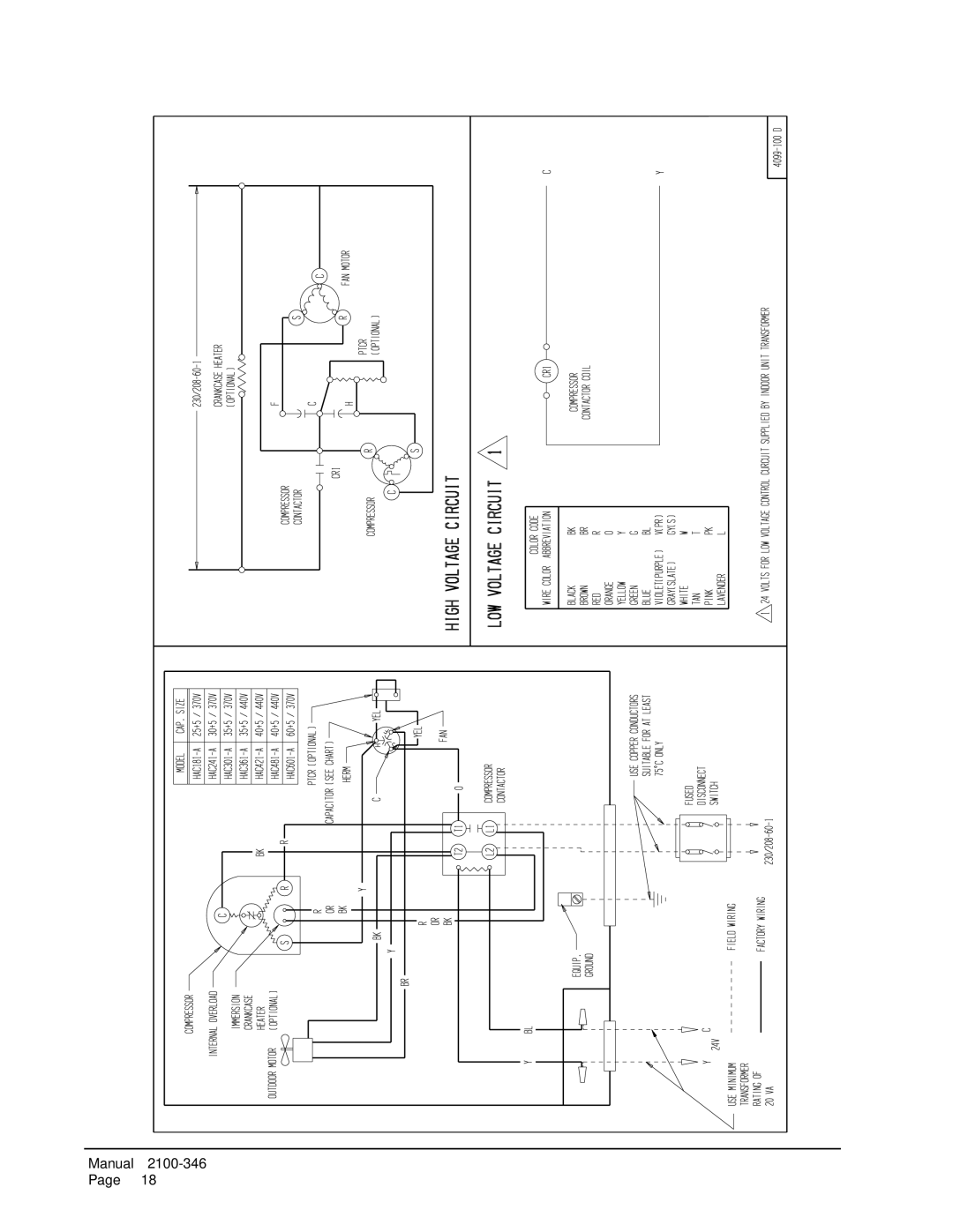 Bard HAC481-BD040, HAC421-AD040, HAC601-AD040, HAC481-AD040, HAC601-BD040, HAC181-AD040, HAC241-AD040 Manual 2100-346 