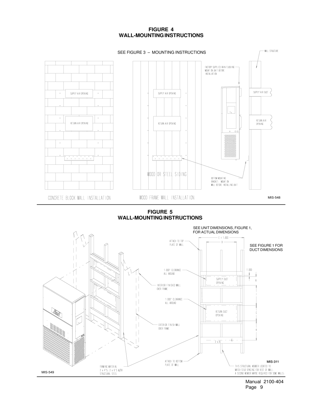 Bard MIS-656 installation instructions WALL-MOUNTING Instructions 