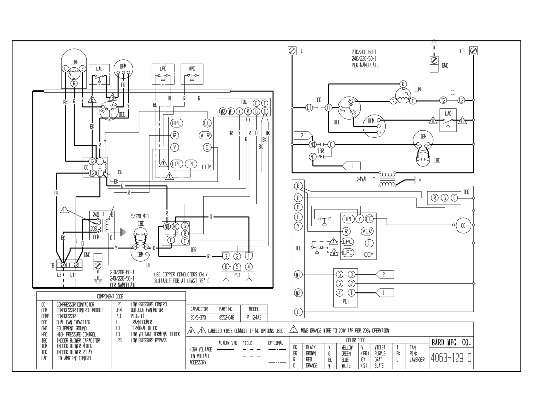 Bard P1224A2, P1124A3 installation instructions 