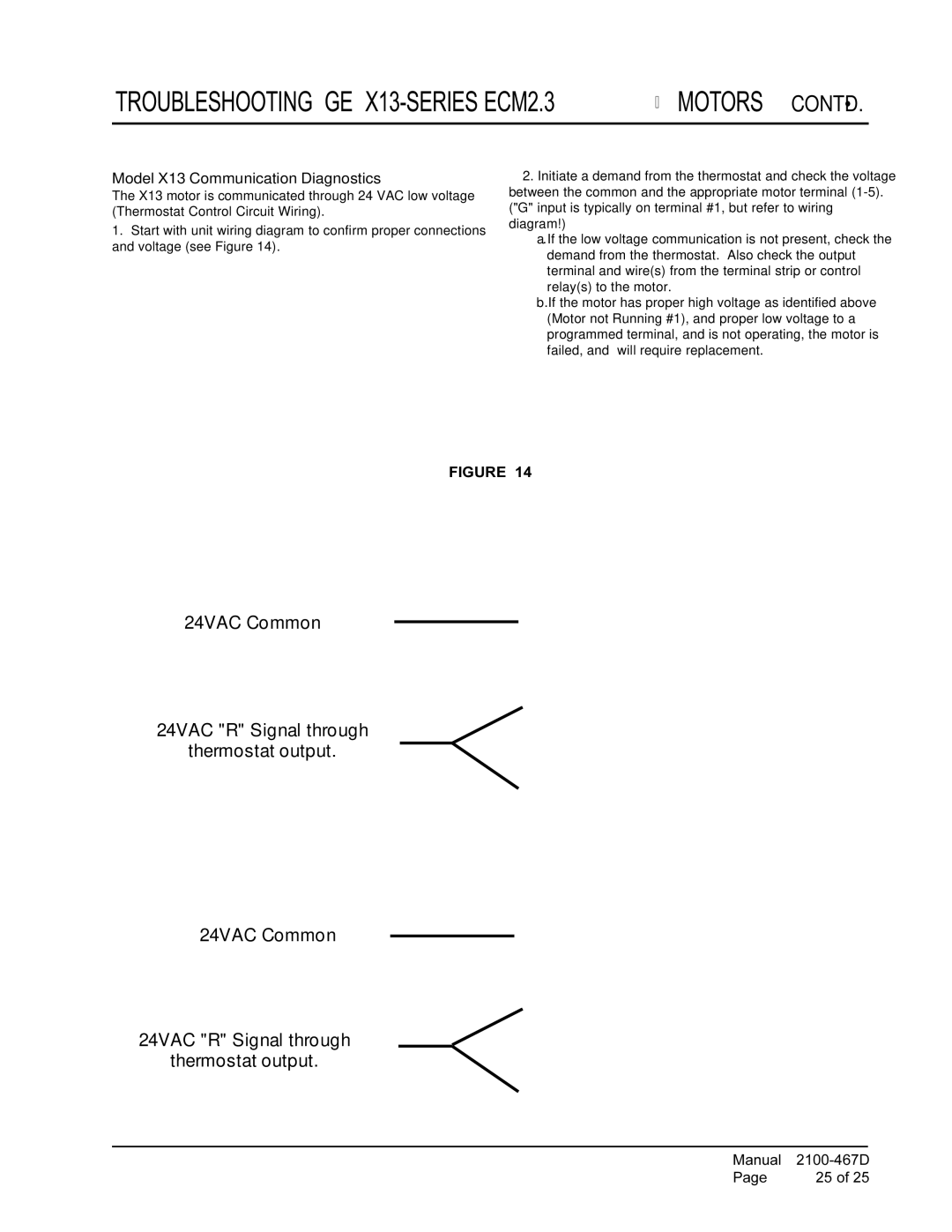 Bard PA13241-A, PA13361-A, PA13301-A, PA13361-B installation instructions Troubleshooting GE X13-SERIES ECM2.3 Motors CONT’D 