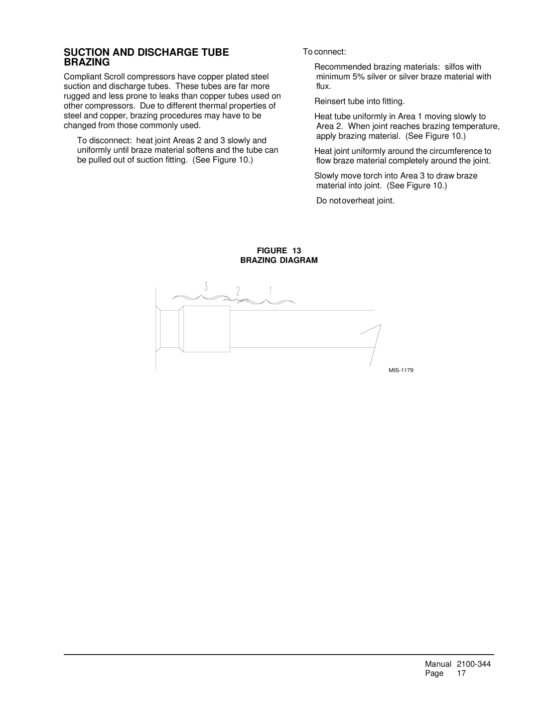 Bard PH1236, PH1230, PH1224 installation instructions Suction and Discharge Tube, Brazing Diagram 