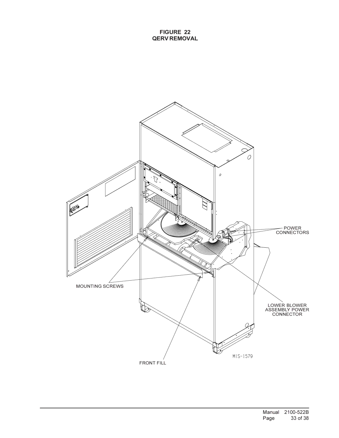 Bard Q60A1, Q30A1, Q36A1, Q42A1, Q24A1, Q48A1 installation instructions Qerv Removal 