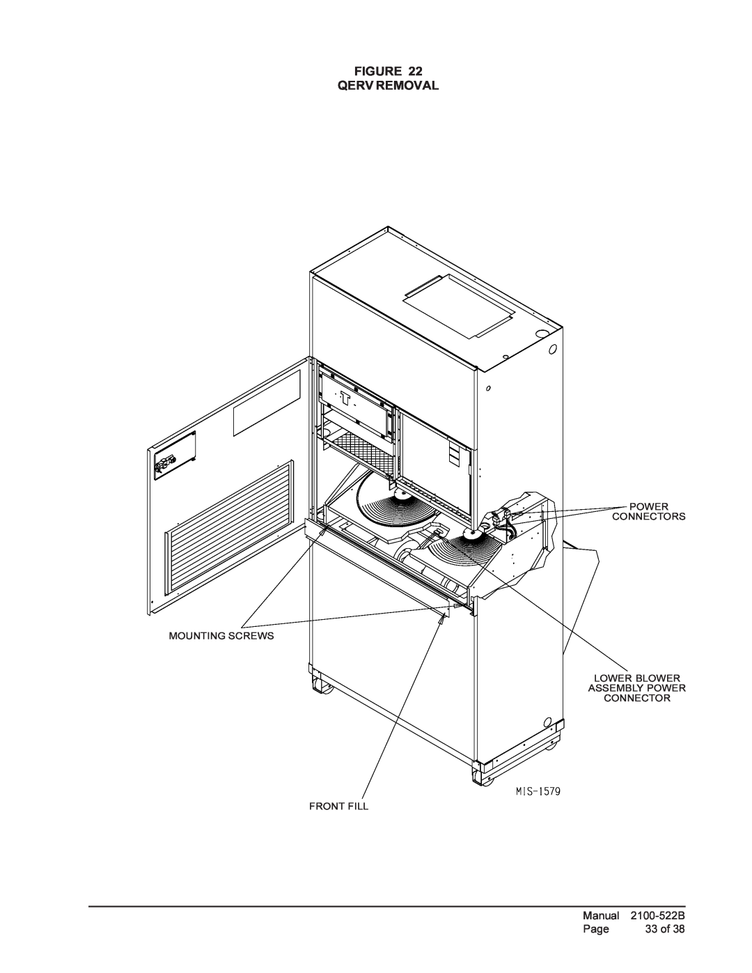Bard Q60A1, Q30A1, Q36A1, Q42A1, Q24A1, Q48A1 installation instructions Figure Qerv Removal, Manual, Page, 33 of 