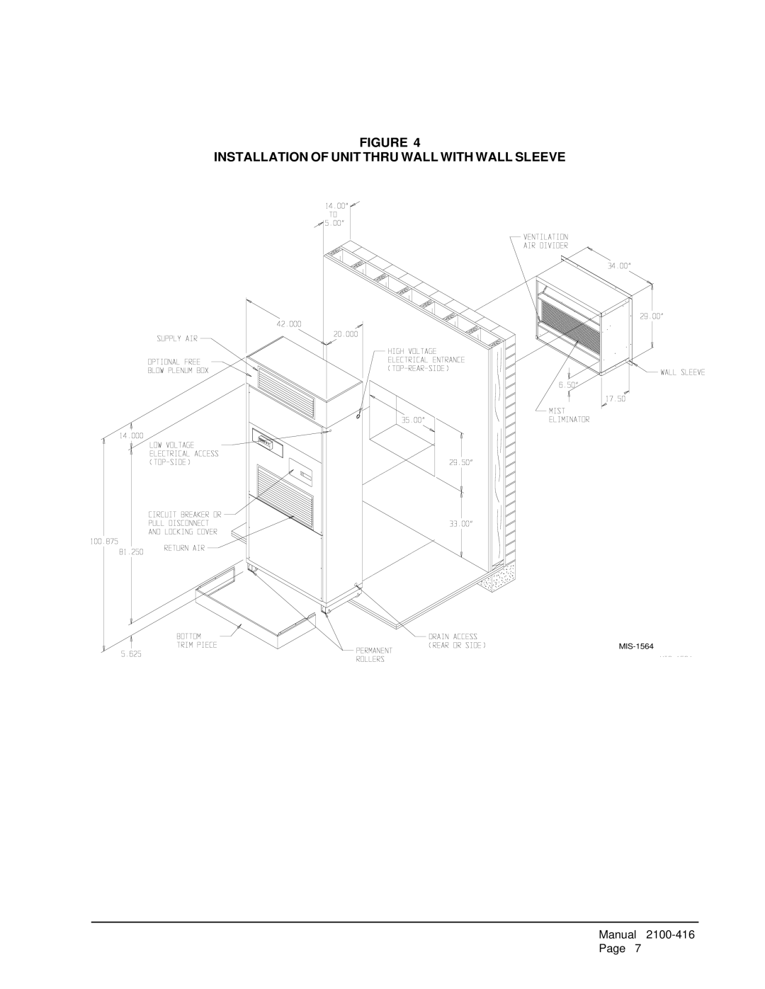 Bard QC501 installation instructions Installation of Unit Thru Wall with Wall Sleeve 