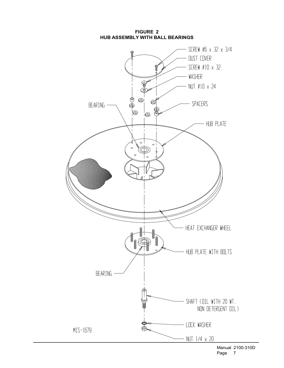 Bard QERV2-A4B, QERV-A4B manual HUB Assembly with Ball Bearings 