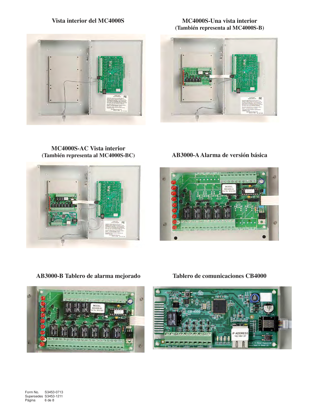 Bard Series MC4000S manual Vista interior del MC4000S MC4000S-Una vista interior 