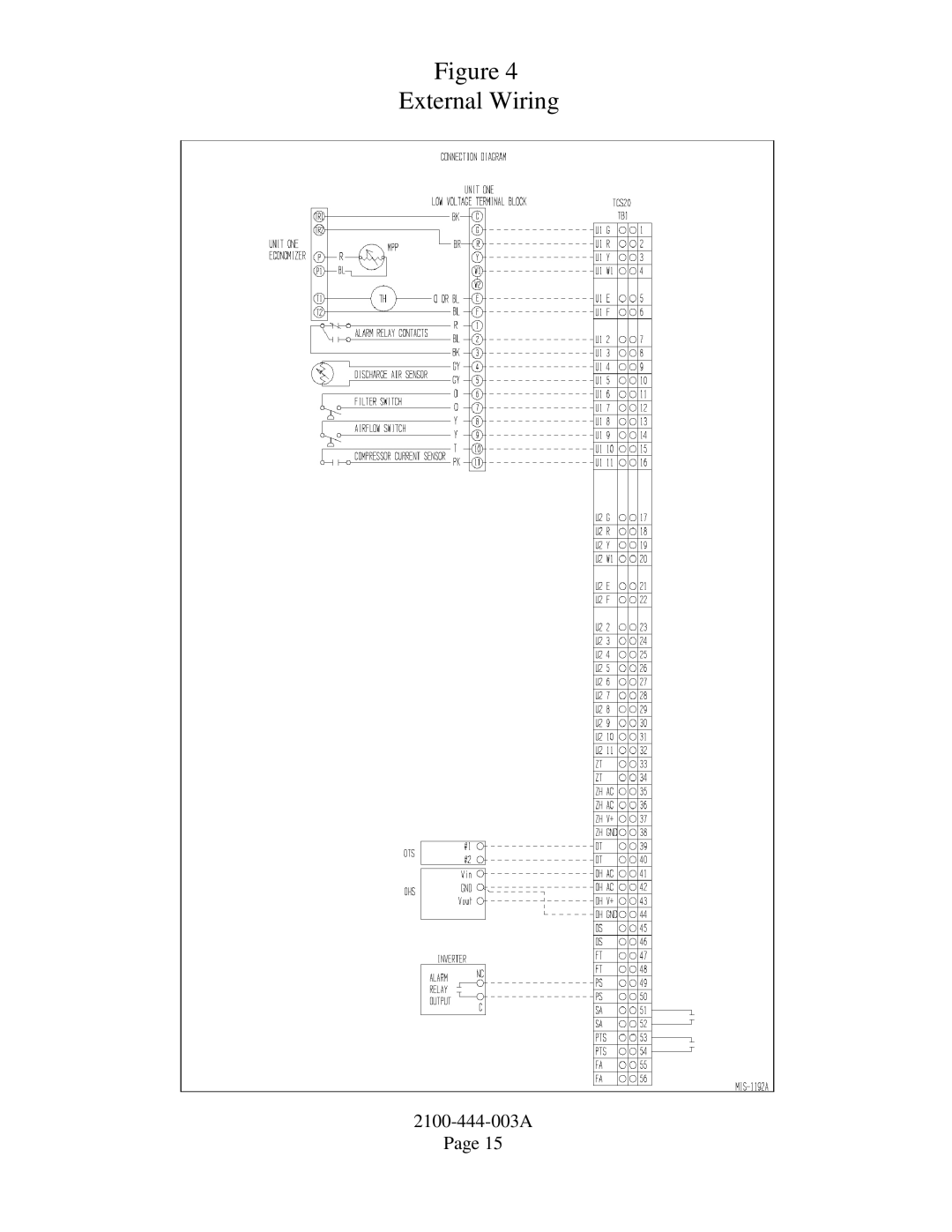 Bard TCS22-***-003 manual External Wiring 