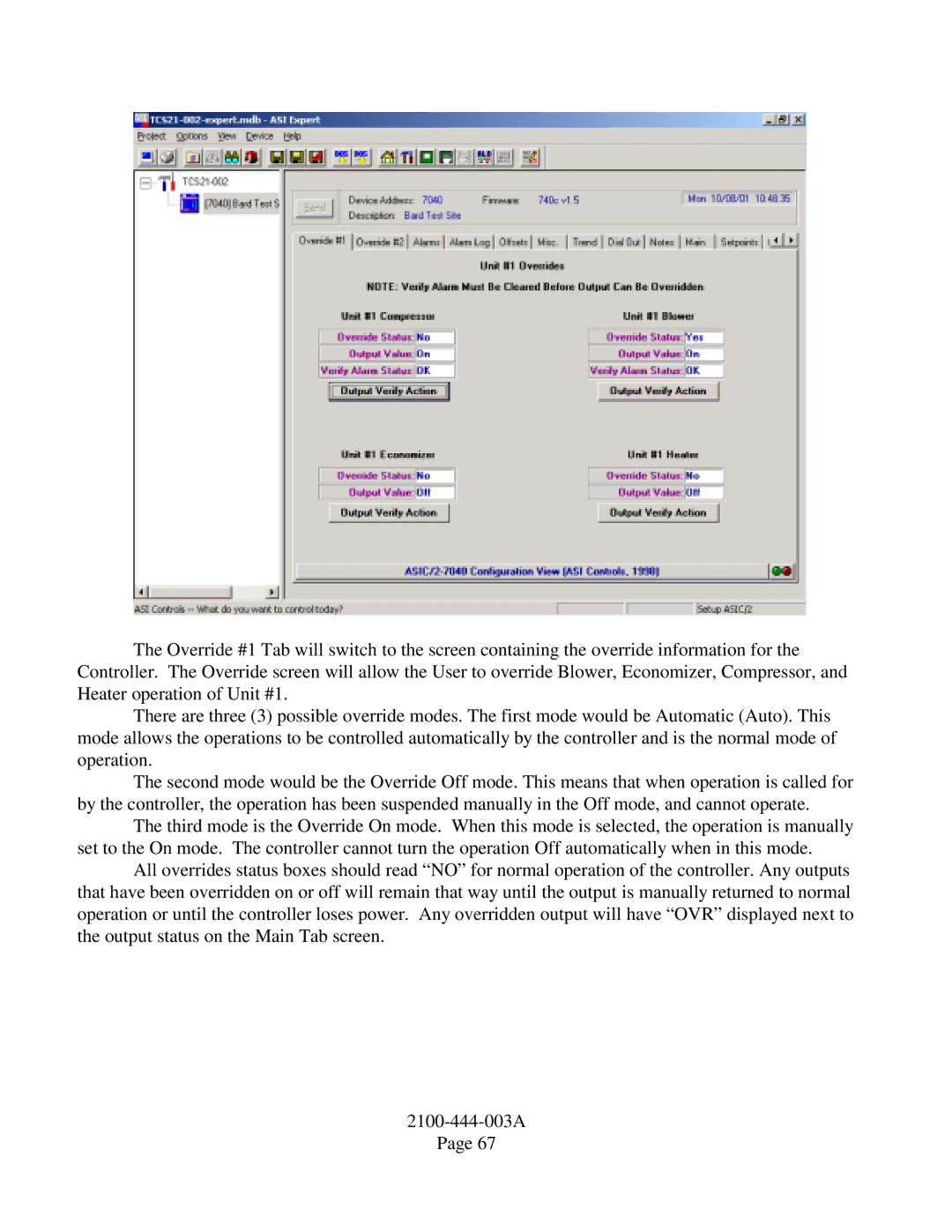 Bard TCS22-***-003 manual 