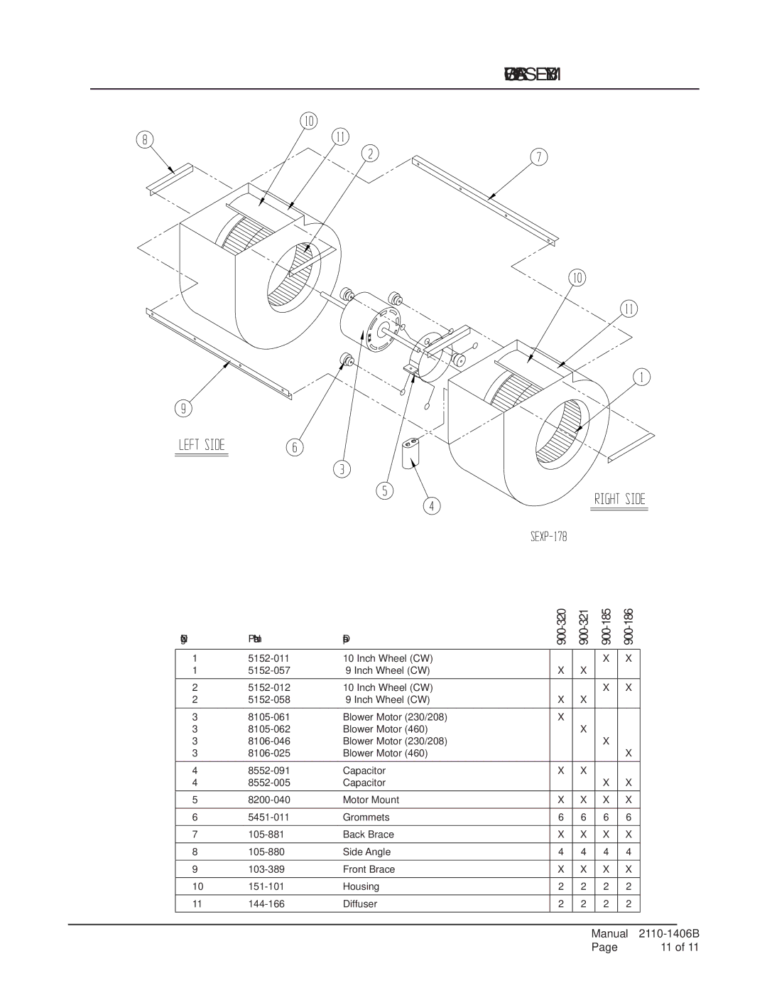 Bard W70L2, W48L2, W42L2, W60L2 manual Blower Assembly 