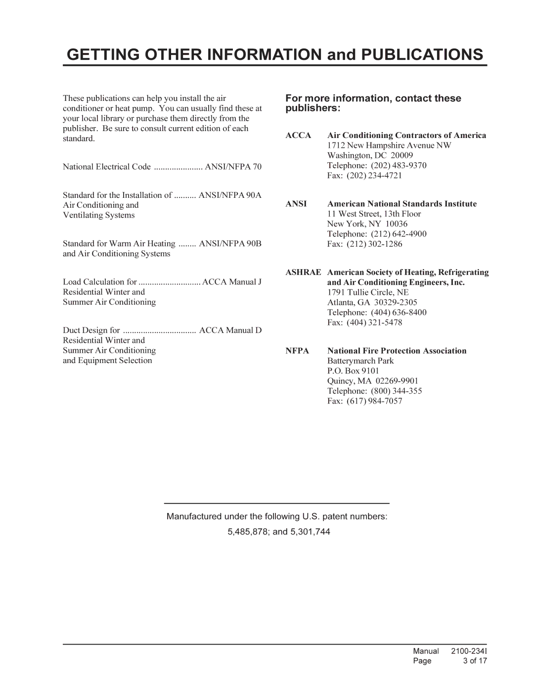 Bard WA121 installation instructions Getting Other Information and Publications 