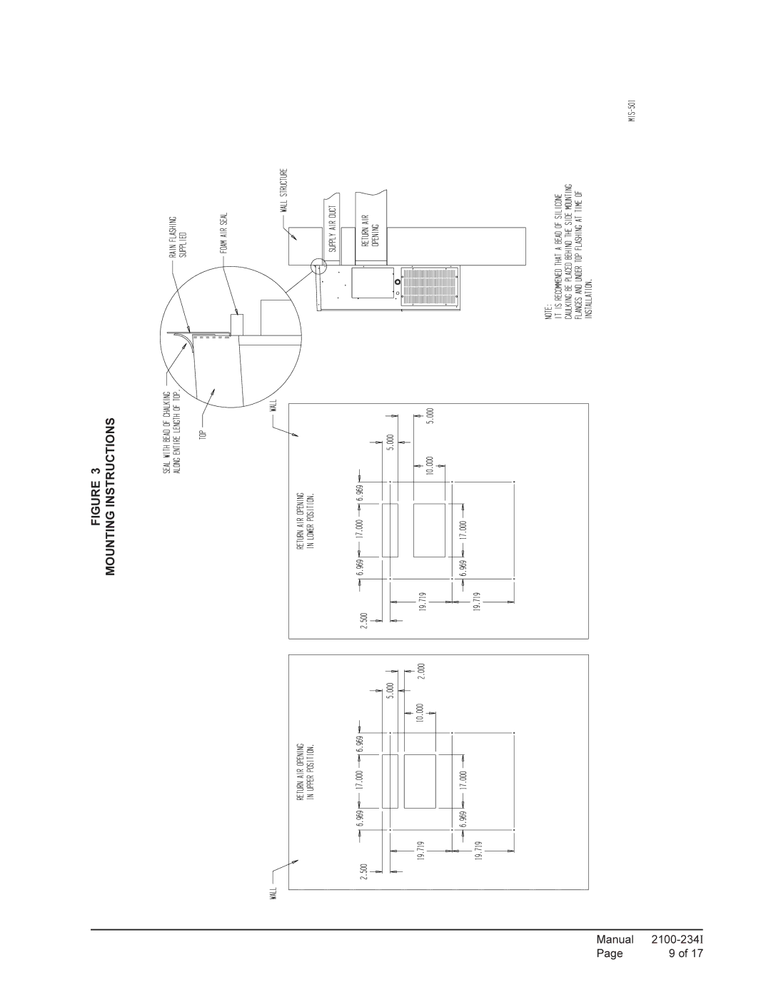 Bard WA121 installation instructions Mounting Instructions 