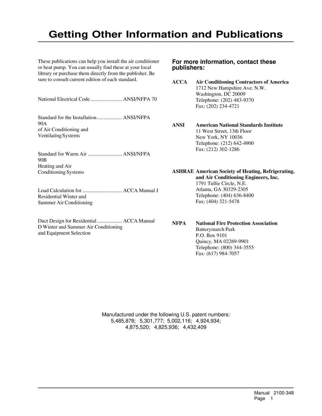 Bard WA4823, WA6023, WA602N, WA6022, WA4822 installation instructions Getting Other Information and Publications 